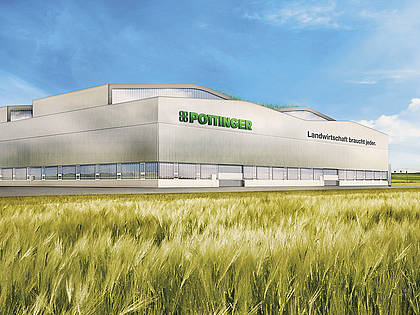 Pöttinger investiert 25 Mio. Euro in das neue Werk in St. Georgen, Österreich.
