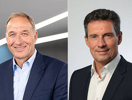 Arnd Franz (links) wird zum 1. November 2022 neuer CEO des Mahle Konzerns. Michael Frick (rechts) wird neues Vorstandsmitglied für Finanzen bei ZF.